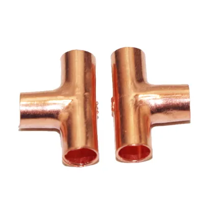 Copper Equal Tee 28mm Inner Diameter Pipes Fittings