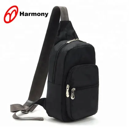 Crossbody Portable Adjustable 600D black Chest Bag