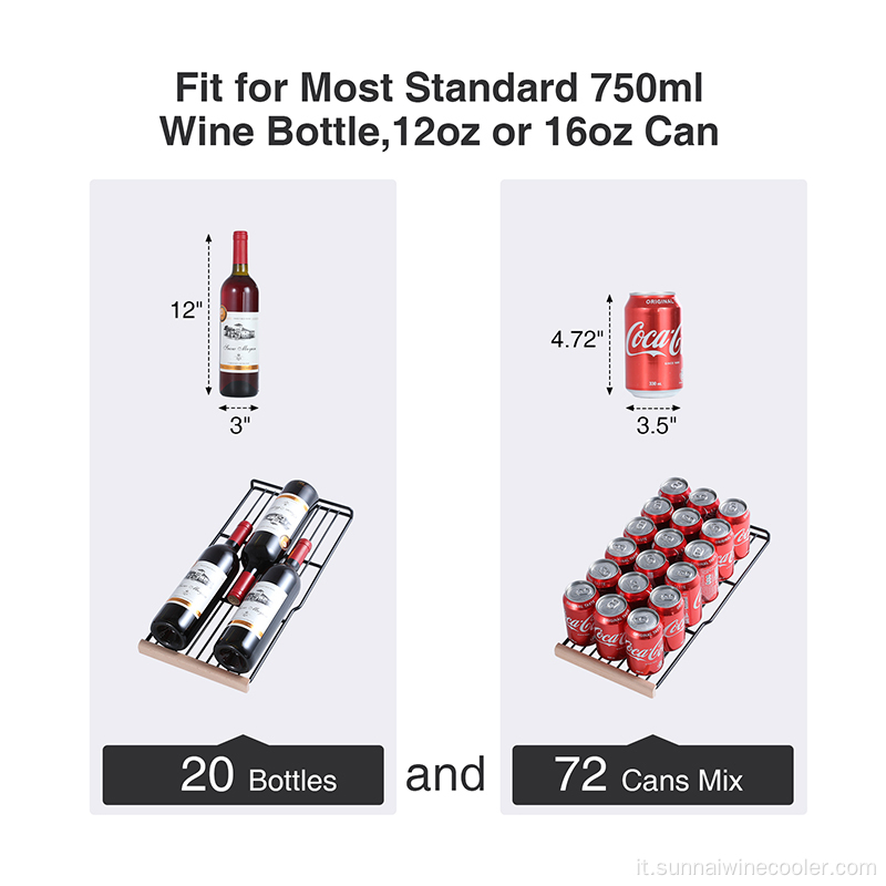 Vino e frigo per vino per bar e birra commerciale.