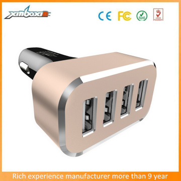 Unique 9.6A 4 USB Ports Aluminium Car Charger with Quick Charge Function