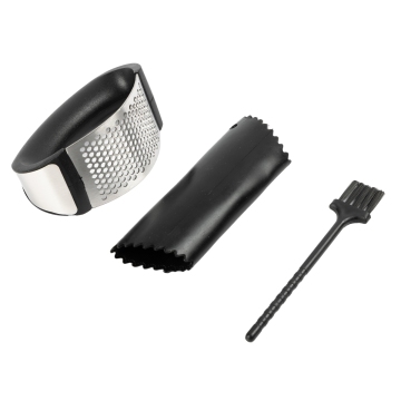 3-Piece Stainless Steel Garlic Mincer, Peeler, and Tool Set: Comprehensive Kitchen Helper for Efficient Cooking