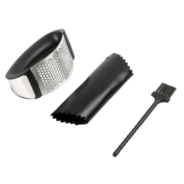 3-Piece Stainless Steel Garlic Mincer, Peeler, and Tool Set: Comprehensive Kitchen Helper for Efficient Cooking