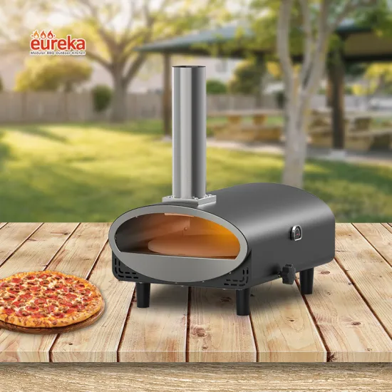 12-Inch Stainless Steel Rotary Stone Cooker Innovative Gas Pizza Oven for Modern Kitchens