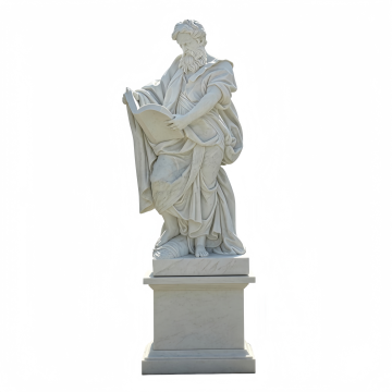 Monumental Greek Scholar Marble Sculpture with Fabric Detail