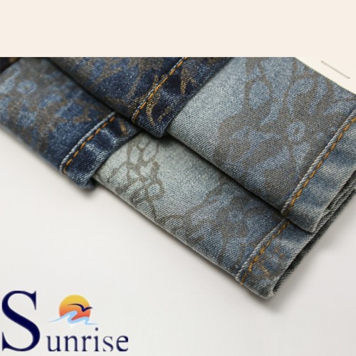 Cotton Polyester Spandex Denim (Printed) (SRS-120267-D8)