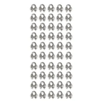 50Pcs Stainless Steel M3 U Type Clamp Wire Rope Clips Cable Bolts Rigging Hardware Clamps