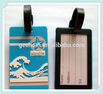 advertising logo printed 3d pvc tag custom luggage tag