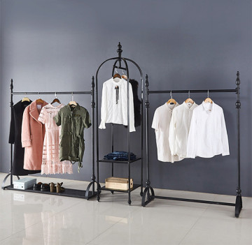 Customized Retail Store Fixture: Hanging Clothes Shop Design Iron Dress Display Rack