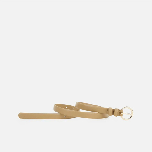 Light Khaki Premium Genuine Leather Thin Belt