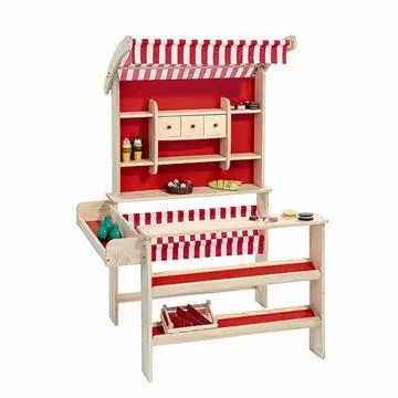 2014 new role playing top-quality wooden market toy set with accessories, W10A012B