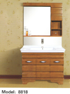 Mobili da bagno di legno solido con specchio (n. 8818)