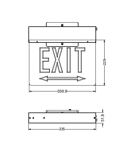 Aluminum+Acrylic 3.6V EXIT Light Battery Back Up