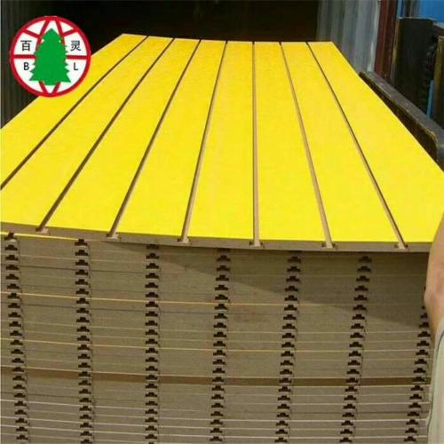 Melamine phải đối mặt với ván mdf rãnh cho siêu thị