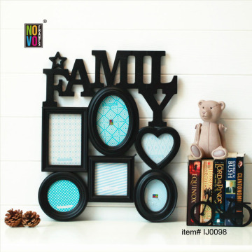 Injectiong photo frame with 6 openings and word "FAMILY"