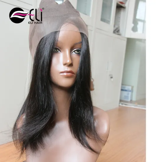 Wholesale Virgin Brazilian Human Hair straight 360 Lace Frontal Top Quality Lace Band 360 Closure wigs for black women