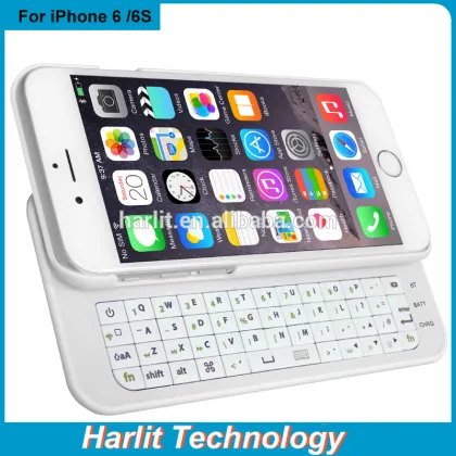 Mini Keyboard For Apple 6S with Slide Out Portective Case LED Back lIght Wireless Bluetooth Keyboard For Apple iPhone 6 6S