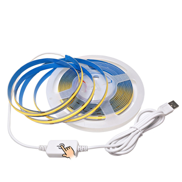 DC5V Dimmable COB Flexible LED Strip Light with USB Touch Switch and 320 Leds/M High Density Ribbon