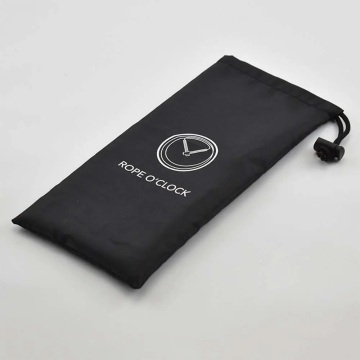 Logo printed nylon polyester silk stain drawstring bags