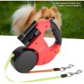 LED-utdragbar hund koppel-dubbel-headed leash