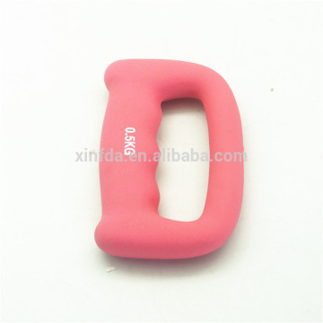 D Shape O shape Hand Hold Iron Material Vinyl Dipping Dumbbell