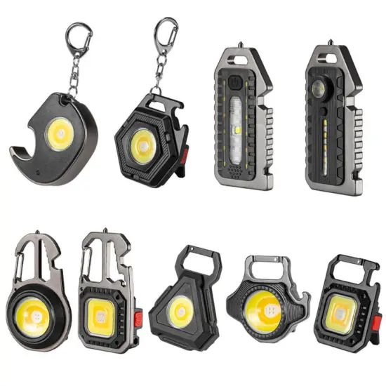 Portable Mini LED Keychain Light: USB Rechargeable, Ideal for Outdoor Activities like Camping, Fishing, Climbing & Work