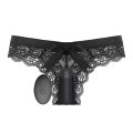 Calcinha de renda vibratória com brinquedos adultos de virilha aberta