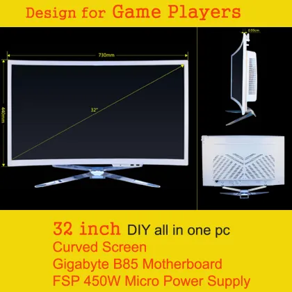 Cheap China computers,32" DIY all in one pc with gigabyte motherboard