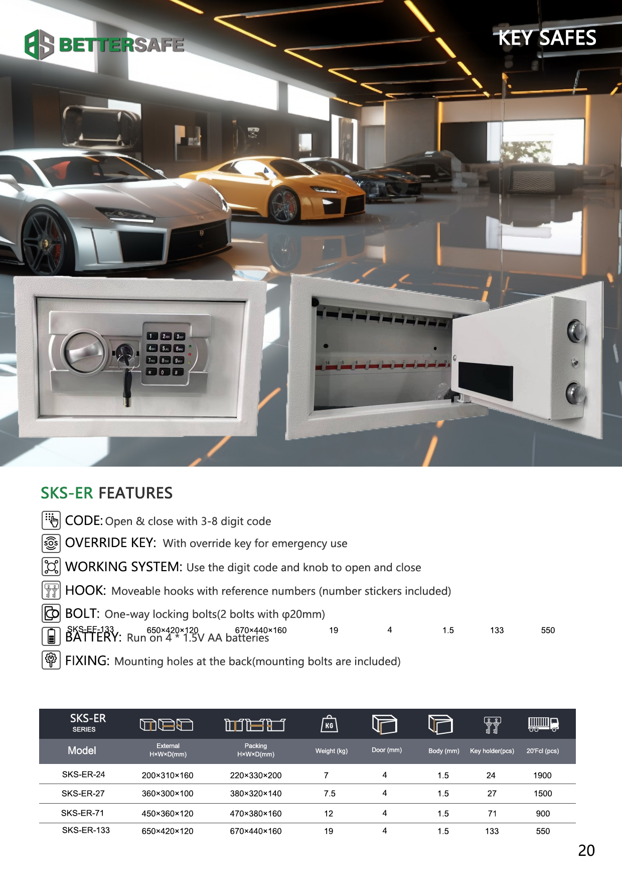 Keys Cabinet with Sensor Light,Electronic Key