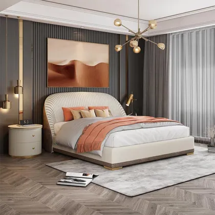 UMIKK Full Size Solid Wood Bed Frame Nordic Simplicity Apartment Bedroom Furniture Bed