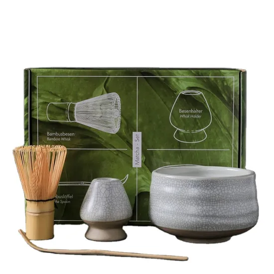 China Factory Promotion Matcha Tool Set: Whisk, Holder, and Ceramic Bowl