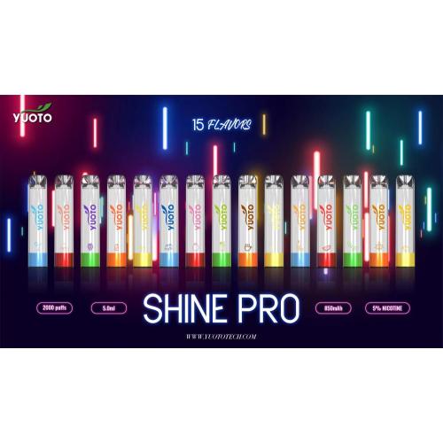 Yuoto Shine Pro Tek kullanımlık Vape 2000Puffs