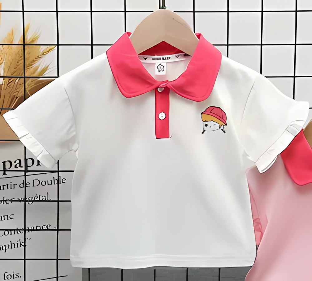 Camisa de polo de algodón para niña