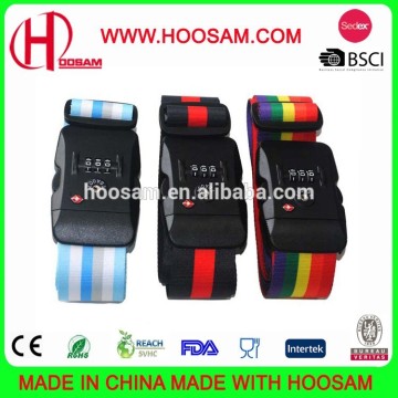 Custom travel luggage belt with lock, PP/nylon/polyester strap, with TSA, 50*1650mm