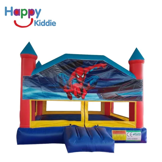 Low Price Inflatable Spiderman Bouncer Castle 0.55mm PVC Bouncy House for Kids Commercial