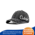 Topi Bisbol Denim Berwarna-warni dengan Huruf Dicuci