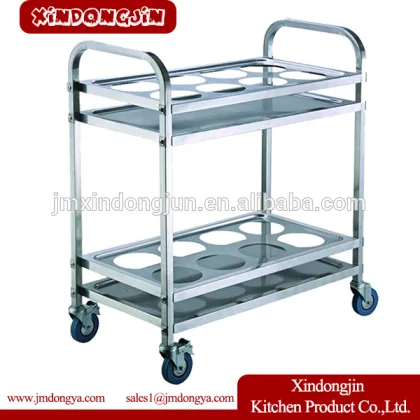 CR-L4 stainless steel rolling beverage serving cart