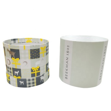Flat Edge Shinny Sliver Foil Paper Round Box