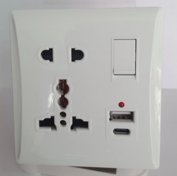 5 Pin MF Electric Socket with Type C and USB