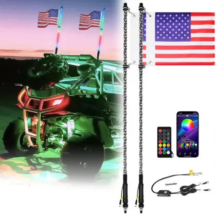 RGB LED Whip Light for ATV/UTV - Spiral Dream Chaser