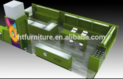 high quality woode glass mobile phone kiosk