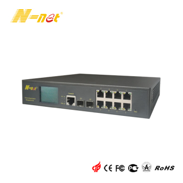 Gigabit 8-poorts PoE-switch beheerd met LCD