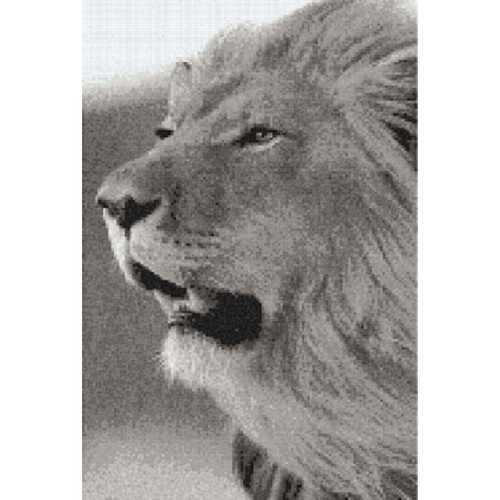 Black and white lion grassland mosaic art tiles