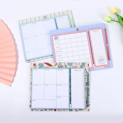 Custom 6x9 Inches Magnetic Notepad, 60 Pages, Leather-Look Planner