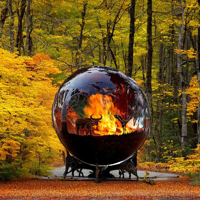 steel wood burning fire bowl