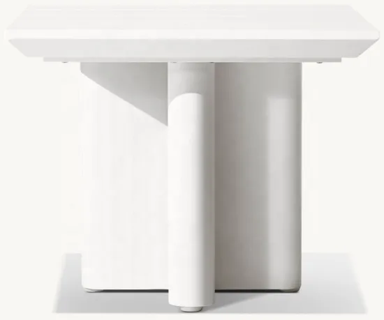 Modern Aluminum Outdoor Recliner with Teak Wood Arms and Recliner Table