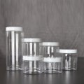 83mm Plastic Jars Black Lids Kitchen Storage Containers