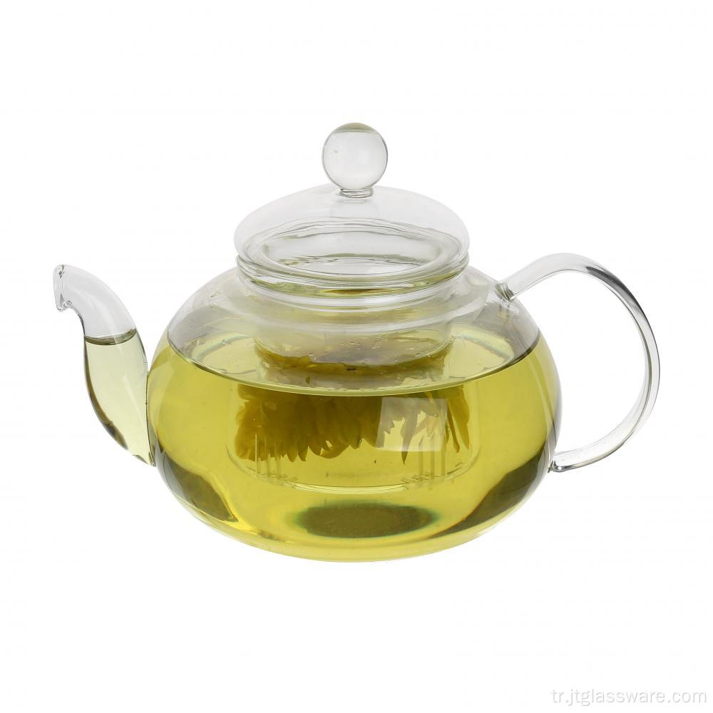 Demlikli Büyük Cam Çaydanlık En İyi Çay Takımı