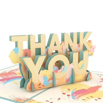 3D előugró kártya személyre szabott köszönő üzenettel