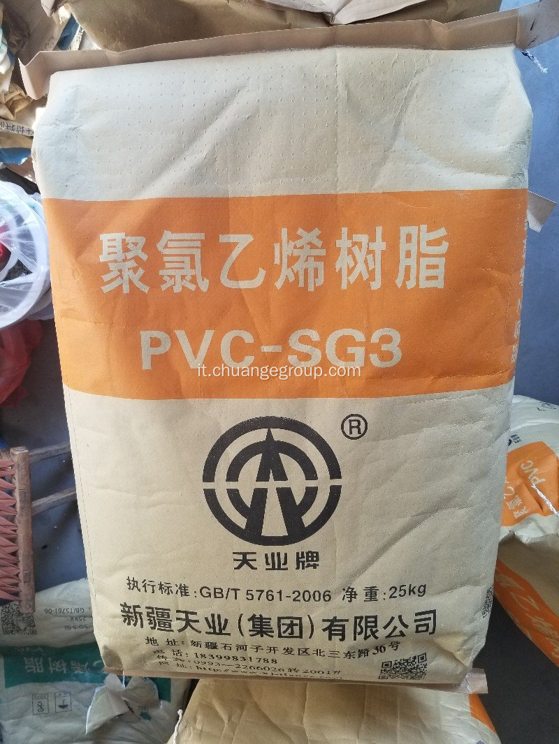 Resina in PVC K 67 SG3/SG5/SG8 per la produzione di plastificante