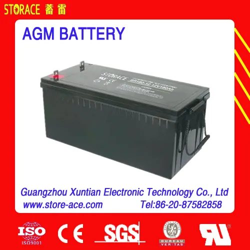 Sealed lead acid AGM 12v 180ah battery for outdoor equipment